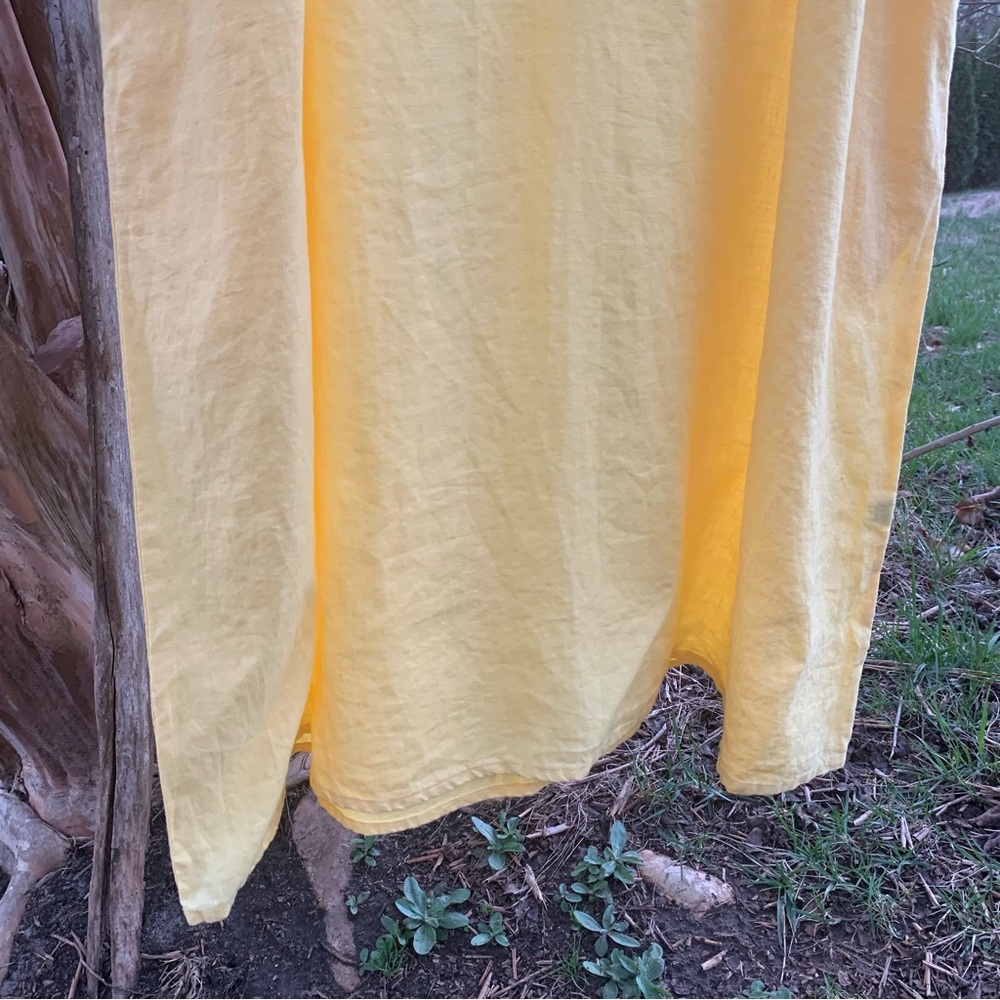 Flax Linen Long Sleeve Dess in a Sunny Yellow - Picture 6 of 14